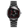 SANDA 1009 Black SANDA 1009 Quartz Rotating Wheel Dial Analog Business Casual Watch for Men