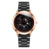 SANDA 1009 Rose Gold SANDA 1009 Quartz Rotating Wheel Dial Analog Business Casual Watch for Men