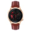 SANDA 1040 Rose Gold SANDA 1040 Quartz Analog Wheel Dial Leather Strap Watch for Men
