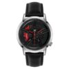 SANDA 1040 Silver SANDA 1040 Quartz Analog Wheel Dial Leather Strap Watch for Men