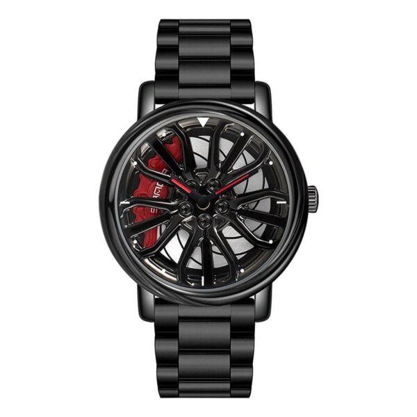 SANDA 1057 Black SANDA 1057 Fashion Creative Rotating Wheel Dial Casual Men's Watch