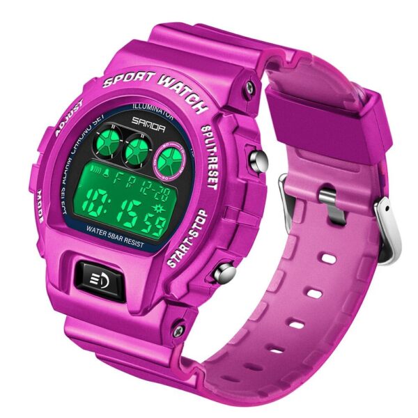 SANDA 2017 Purple SANDA 2017 Digital Fashion Sports Outdoor 5 ATM Water Proof Men's Watch