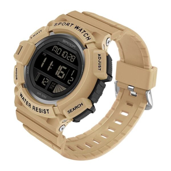 SANDA 2106 Khaki SANDA 2106 Digital Outdoor Military Sport 5 ATM Water Proof Watch for Men