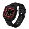SANDA 2129 Red SANDA 2129 Digital Square Sports Casual Water Proof Watch for Men