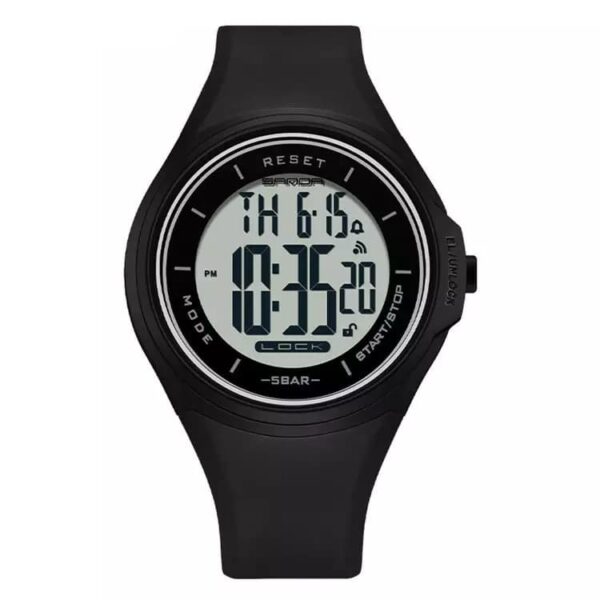 SANDA 2131 Black White SANDA 2131 Digital Sports Military Water Proof Watch for Men