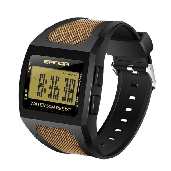 SANDA 222 Gold SANDA 222 Digital LED Sport 5 ATM Water Proof Men's Watch