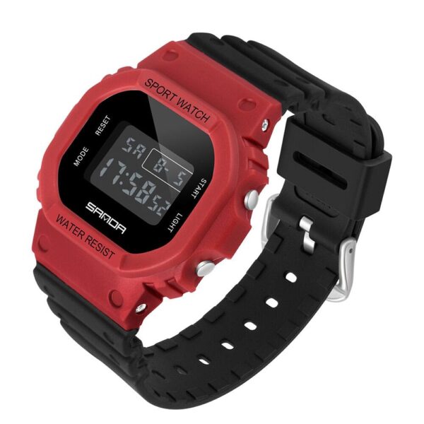SANDA 293 Black Red SANDA 293 Digital Sport Fashion Water Proof Watch for Women