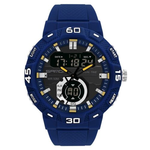 SANDA 3087 Blue SANDA 3087 Analog Quartz Digital Dual Time Sports Military Water Proof Men's Watch