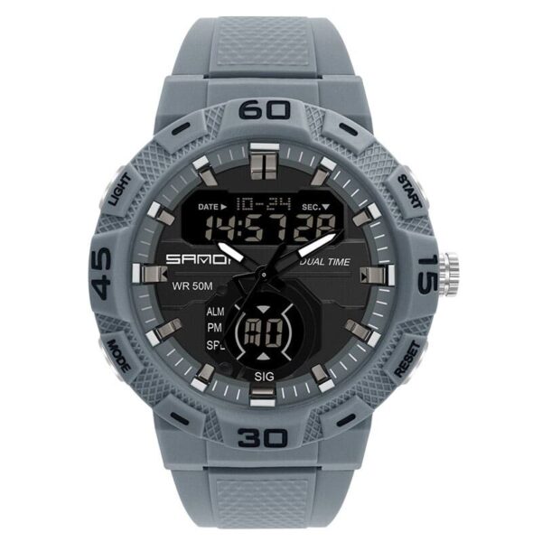 SANDA 3087 Gray SANDA 3087 Analog Quartz Digital Dual Time Sports Military Water Proof Men's Watch