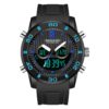 SANDA 3106 Black Blue SANDA 3106 Digital Quartz Analog Dual Time Casual Sports Water Proof Watch for Men