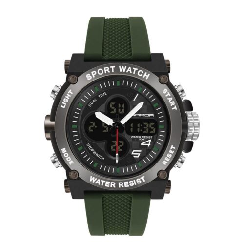 SANDA 3107 Dual Time Digital Quartz Analog Outdoor Sports Water Proof Men's Watch