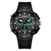 SANDA 3112 Black SANDA 3112 Quartz Analog Dual Time Digital Casual 5 ATM Water Proof Men's Watch