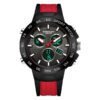 SANDA 3112 Black Red SANDA 3112 Quartz Analog Dual Time Digital Casual 5 ATM Water Proof Men's Watch