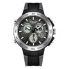 SANDA 3112 Black Silver SANDA 3112 Quartz Analog Dual Time Digital Casual 5 ATM Water Proof Men's Watch