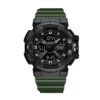 SANDA 3128 Black Green SANDA 3128 Casual Sport Dual Time Analog Quartz Digital Water Proof Watch for Men