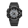 SANDA 3128 Black White SANDA 3128 Casual Sport Dual Time Analog Quartz Digital Water Proof Watch for Men