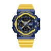 SANDA 3128 Yellow Blue SANDA 3128 Casual Sport Dual Time Analog Quartz Digital Water Proof Watch for Men