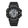 SANDA 3129 Black White SANDA 3129 Casual Sport Dual Time Analog Quartz Digital Water Proof Watch for Men