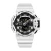 SANDA 3129 White SANDA 3129 Casual Sport Dual Time Analog Quartz Digital Water Proof Watch for Men