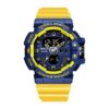 SANDA 3129 Yellow Blue SANDA 3129 Casual Sport Dual Time Analog Quartz Digital Water Proof Watch for Men