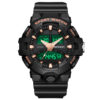 SANDA 3130 Black Rose Gold SANDA 3130 Quartz Dual Time Analog Digital Sport Casual Water Proof Men's Watch
