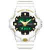 SANDA 3130 White Rose Gold SANDA 3130 Quartz Dual Time Analog Digital Sport Casual Water Proof Men's Watch