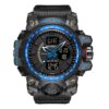 SANDA 3132 Black Blue SANDA 3132 Quartz Analog Digital Dual Time Casual Sport Military Water Proof Men's Watch