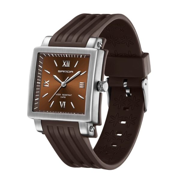 SANDA 3208 Coffee SANDA 3208 Quartz Analog Rectangular Luxury Elegant Casual Ladies Women's Watch