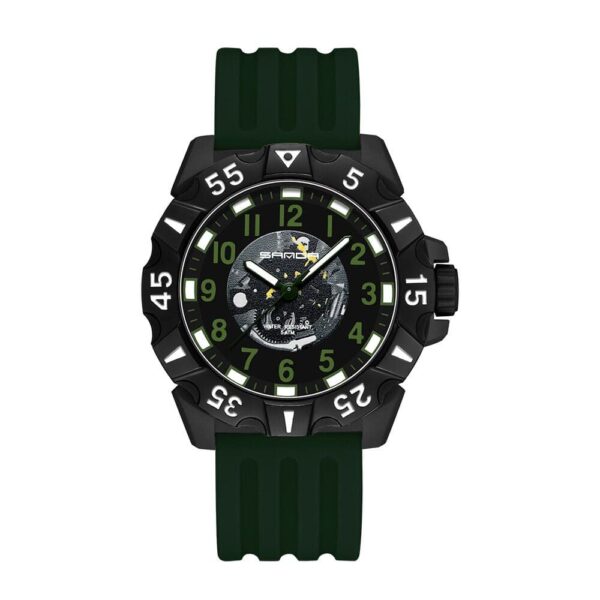 SANDA 3209 Black Green SANDA 3209 Quartz Analog Luxury Casual Water Proof Watch for Men