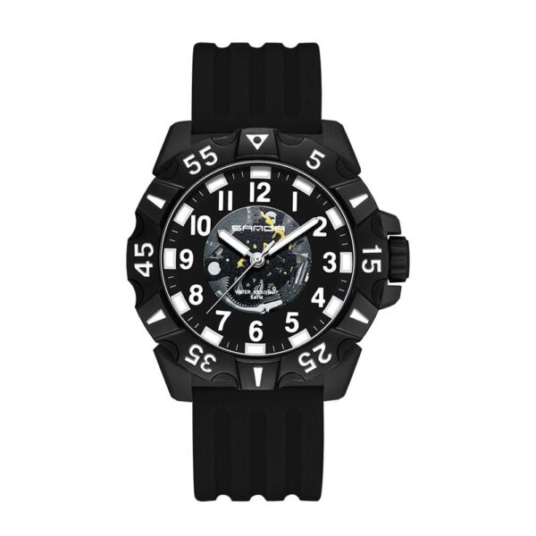 SANDA 3209 Black White SANDA 3209 Quartz Analog Luxury Casual Water Proof Watch for Men