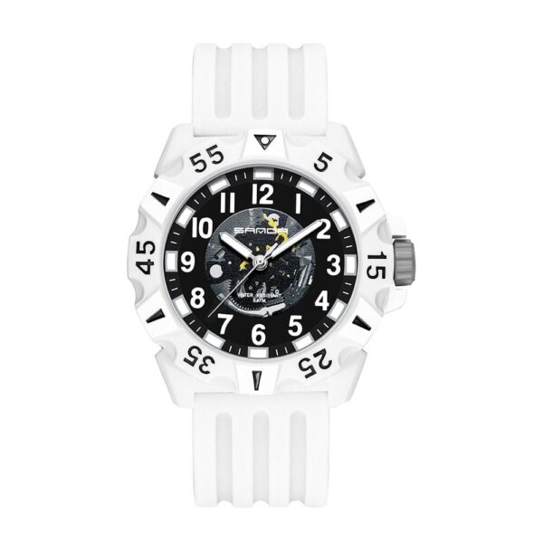 SANDA 3209 White Black SANDA 3209 Quartz Analog Luxury Casual Water Proof Watch for Men