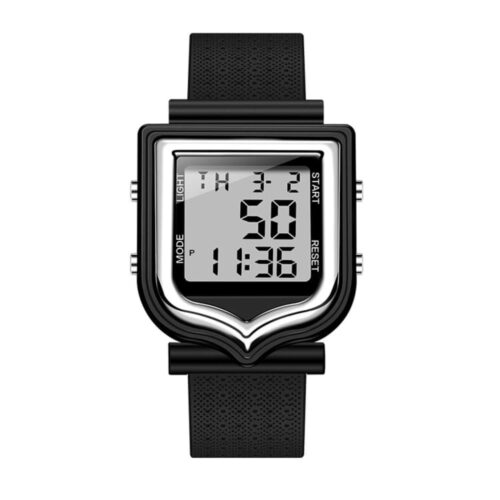 SANDA 388 Black Silver SANDA 388 Digital Square Outdoor Sports Water Proof Men's Watch