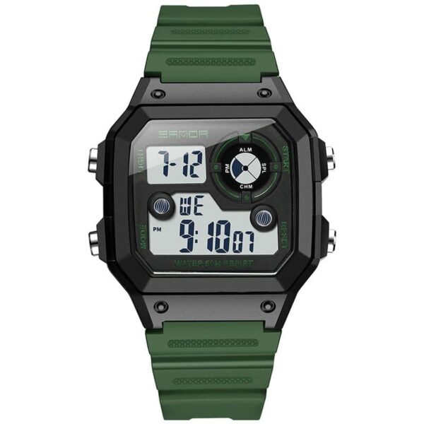 SANDA 418 Green SANDA 418 Digital Sport Classic Square Face Water Proof Men's Watch