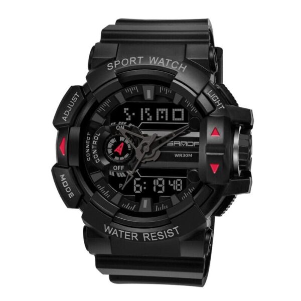 SANDA 599 Black SANDA 599 Digital Analog Dual Time Outdoor Sports Military Watch for Men