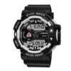 SANDA 599 Black White SANDA 599 Digital Analog Dual Time Outdoor Sports Military Watch for Men