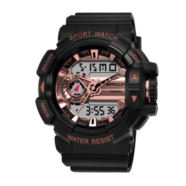 SANDA 599 Rose Gold SANDA 599 Digital Analog Dual Time Outdoor Sports Military Watch for Men