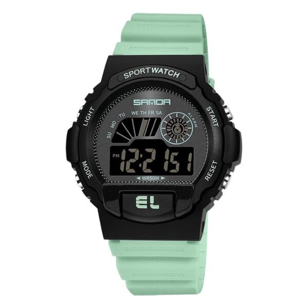 SANDA 6004 Black Green SANDA 6004 Digital Sport Outdoor Casual Water Proof Watch for Men