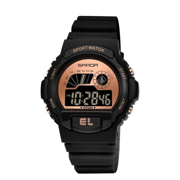 SANDA 6004 Black Rose Gold SANDA 6004 Digital Sport Outdoor Casual Water Proof Watch for Men