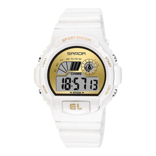 SANDA 6004 White Gold SANDA 6004 Digital Sport Outdoor Casual Water Proof Watch for Men