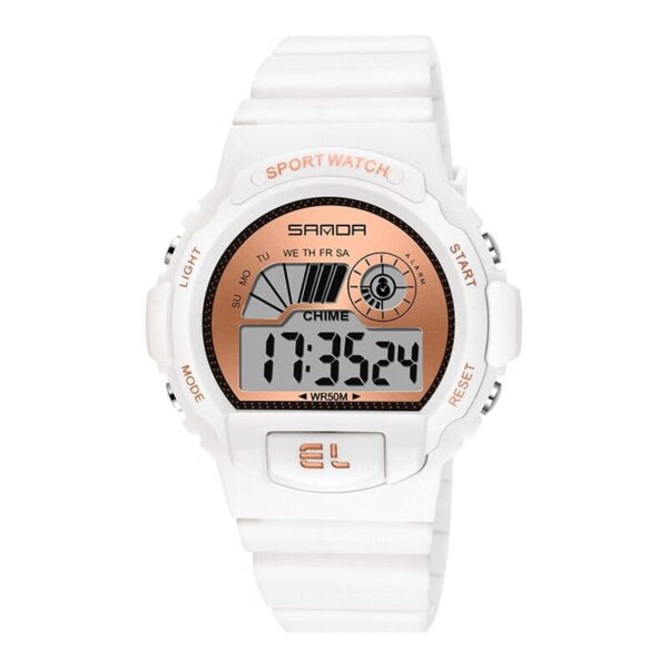 SANDA 6004 White Rose Gold SANDA 6004 Digital Sport Outdoor Casual Water Proof Watch for Men
