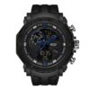 SANDA 6012 Black Blue SANDA 6012 Digital Quartz Analog Dual Time Sports Army Water Proof Men's Watch