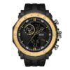 SANDA 6012 Black Gold SANDA 6012 Digital Quartz Analog Dual Time Sports Army Water Proof Men's Watch