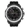 SANDA 6012 Black Silver SANDA 6012 Digital Quartz Analog Dual Time Sports Army Water Proof Men's Watch