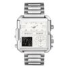 SANDA 6023 Digital Quartz Analog Dual Time Casual Square Big Dial Men's Watch