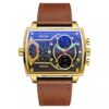 SANDA 6032 Brown Gold SANDA 6032 Quartz Analog Digital Dual Time Luxury Casual Watch for Men