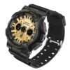 SANDA 6033 Black Gold SANDA 6033 Digital Dual Time Quartz Analog Sports Casual Water Proof Men Women Unisex Watch