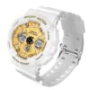 SANDA 6033 White Gold SANDA 6033 Digital Dual Time Quartz Analog Sports Casual Water Proof Men Women Unisex Watch
