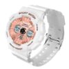 SANDA 6033 White Rose Gold SANDA 6033 Digital Dual Time Quartz Analog Sports Casual Water Proof Men Women Unisex Watch