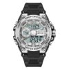 SANDA 6092 Black Silver SANDA 6092 Digital Quartz Analog Dual Watch Military Sports Water Proof Watch for Men