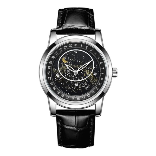 SANDA 7001 Analog Quartz Automatic Mechanical Luxury Casual Genuine Leather Strap Men's Watch